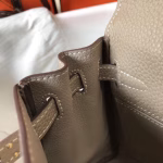 Hermes Mini Kelly 20cm Bag In Grey Clemence Leather - Image 7