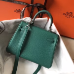 Hermes Mini Kelly 20cm Bag In Malachite Clemence Leather - Image 5