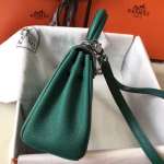Hermes Mini Kelly 20cm Bag In Malachite Clemence Leather - Image 4