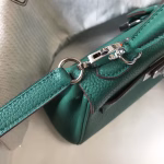 Hermes Mini Kelly 20cm Bag In Malachite Clemence Leather - Image 8