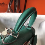 Hermes Mini Kelly 20cm Bag In Malachite Clemence Leather - Image 2