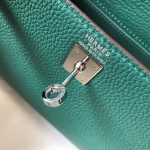 Hermes Mini Kelly 20cm Bag In Malachite Clemence Leather - Image 7