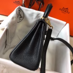 Hermes Mini Kelly 20cm Bag In Black Clemence Leather - Image 7