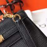 Hermes Mini Kelly 20cm Bag In Black Clemence Leather - Image 3
