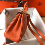 Hermes Mini Kelly 20cm Bag In Orange Clemence Leather - Image 5