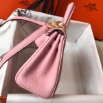 Hermes Mini Kelly 20cm Bag In Pink Clemence Leather - Image 2