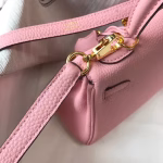 Hermes Mini Kelly 20cm Bag In Pink Clemence Leather - Image 3