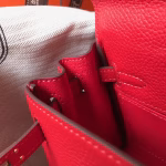 Hermes Mini Kelly 20cm Bag In Red Clemence Leather - Image 8