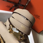 Hermes Mini Kelly 20cm Bag In Beige Clemence Leather - Image 3