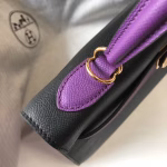 Hermes Bi-color Kelly 32cm Epsom Bag Black/Purple GHW - Image 6