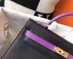 Hermes Bi-color Kelly 32cm Epsom Bag Black/Purple GHW - Image 8