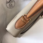 Hermes Bi-color Kelly 32cm Epsom Bag Tourterelle/Gold GHW - Image 6