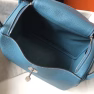 Hermes Lindy 26cm Bag In Blue Jean Clemence With PHW - Image 5