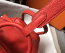 Hermes Lindy 26cm Bag In Red Clemence With PHW - Image 2