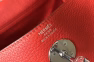 Hermes Lindy 26cm Bag In Red Clemence With PHW - Image 5