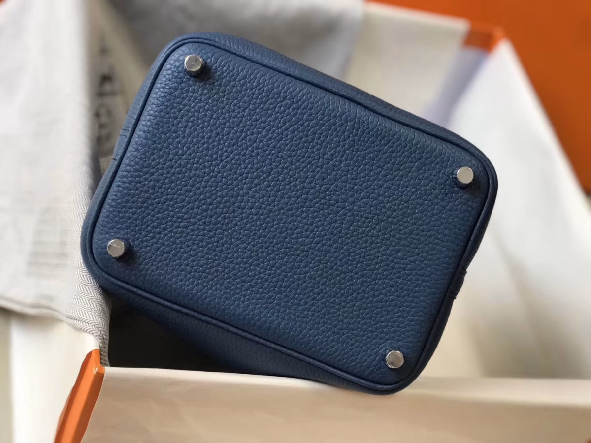 Hermes Picotin Lock 18 Bag In Blue Agate Clemence Leather - Image 2