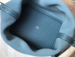 Hermes Picotin Lock 18 Bag In Blue Jean Clemence Leather - Image 5