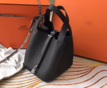 Hermes Picotin Lock 18 Bag In Black Clemence Leather - Image 4