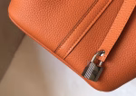 Hermes Picotin Lock 18 Bag In Orange Clemence Leather - Image 5