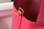 Hermes Picotin Lock 18 Bag In Rose Lipstick Clemence Leather - Image 6
