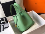 Hermes Picotin Lock 18 Bag In Vert Criquet Clemence Leather - Image 6