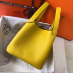 Hermes Picotin Lock 18 Bag In Yellow Clemence Leather - Image 8