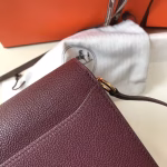 Hermes Sac Roulis Mini Bag In Burgundy Evercolor Calfskin - Image 7