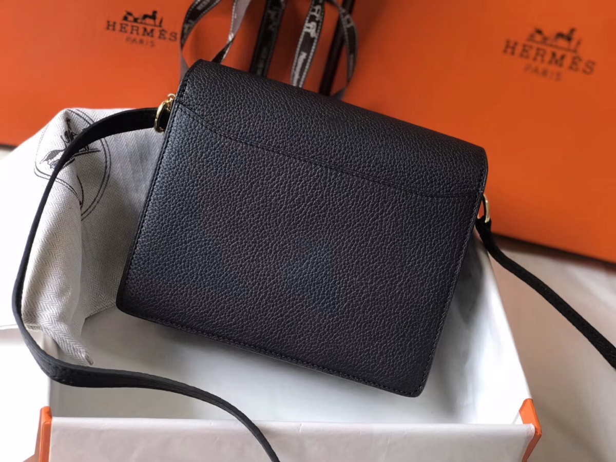 Hermes Sac Roulis Mini Bag In Black Evercolor Calfskin - Image 8