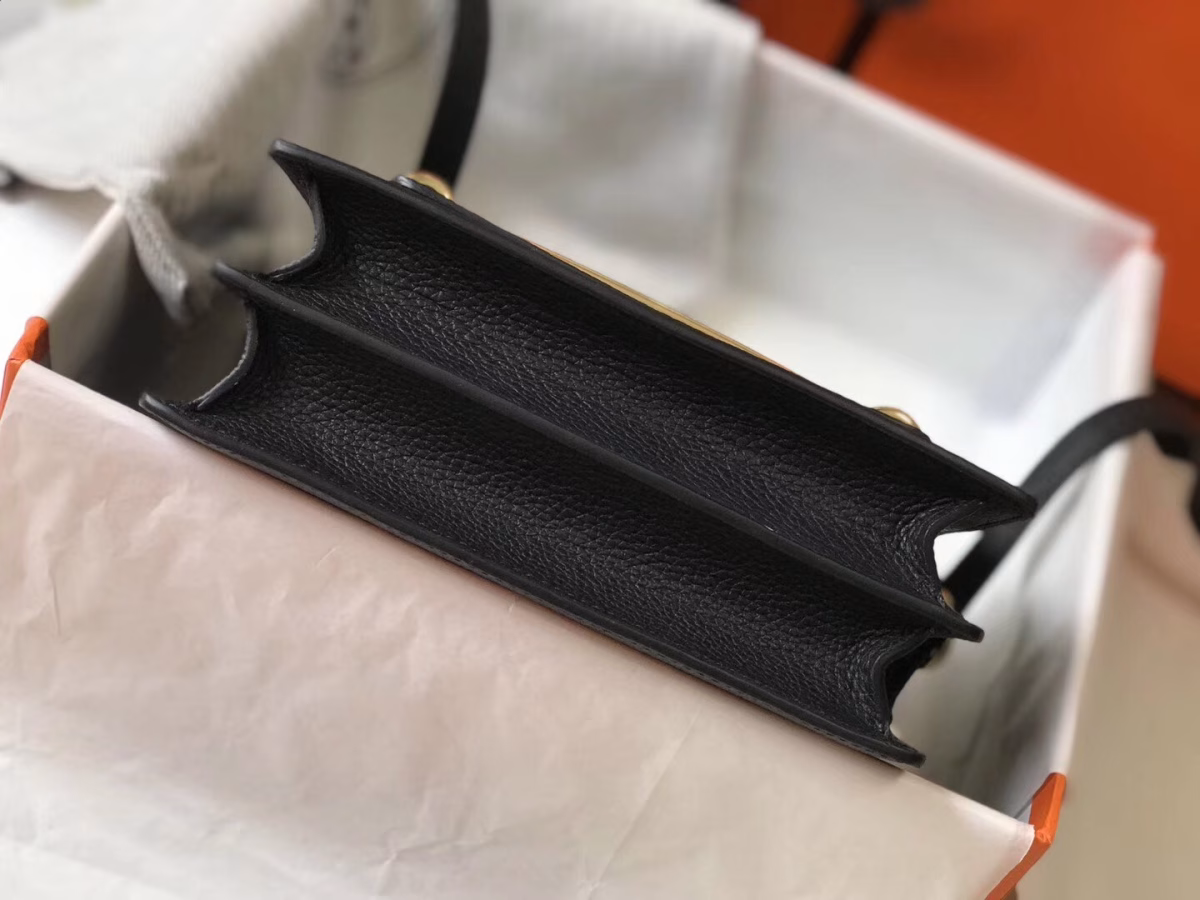 Hermes Sac Roulis Mini Bag In Black Evercolor Calfskin - Image 6