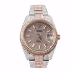 Rolex Datejust Two Tone Jubilee Fully Iced Out 126303 Replica - Image 3