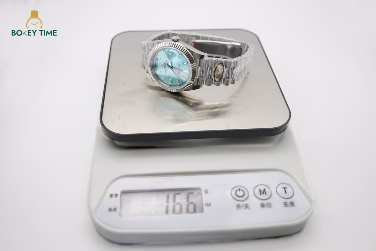 Rolex Day Date Ice Blue Grooved Replica - Image 5
