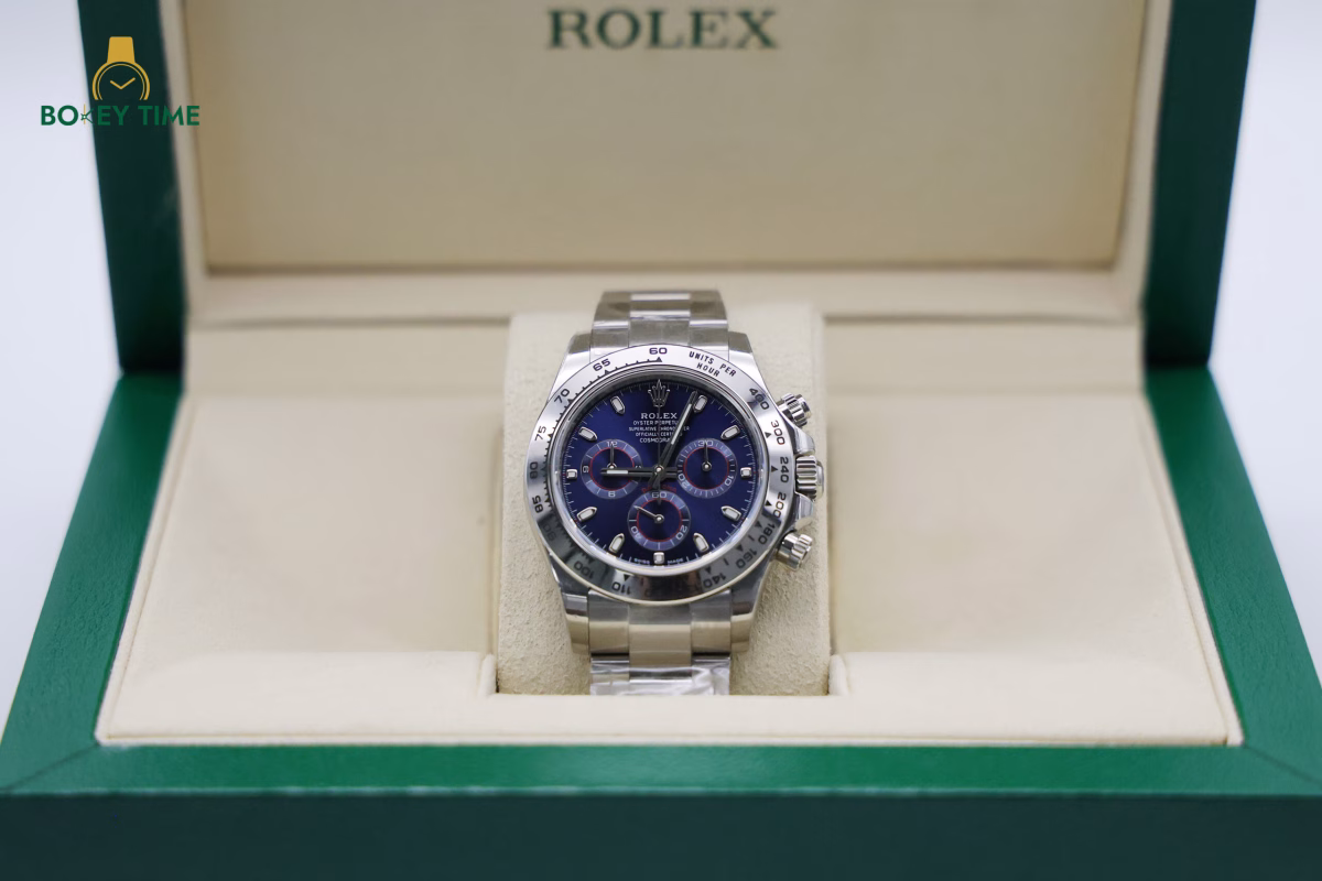 Daytona White Gold Blue Dial Replica - Image 3