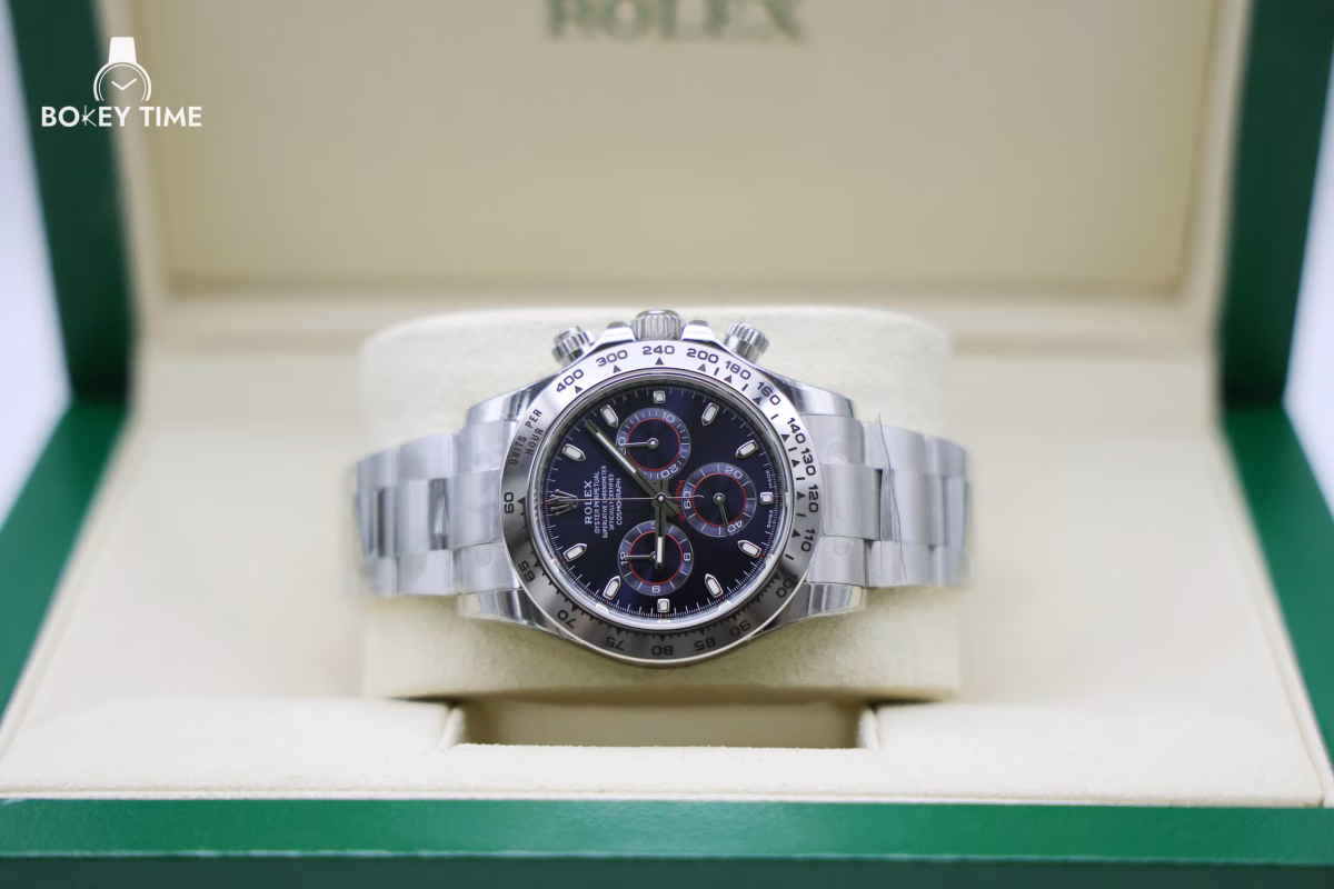 Daytona White Gold Blue Dial Replica - Image 4