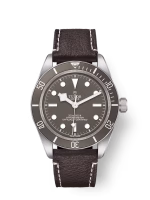 TUDOR Black Bay 58 925 39 mm silver case, Brown leather bracelet
