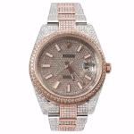 Rolex Datejust Two Tone Jubilee Fully Iced Out 126303 Replica