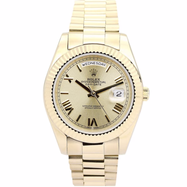 Replica Rolex Day-Date II 41mm Gold Dial 218238
