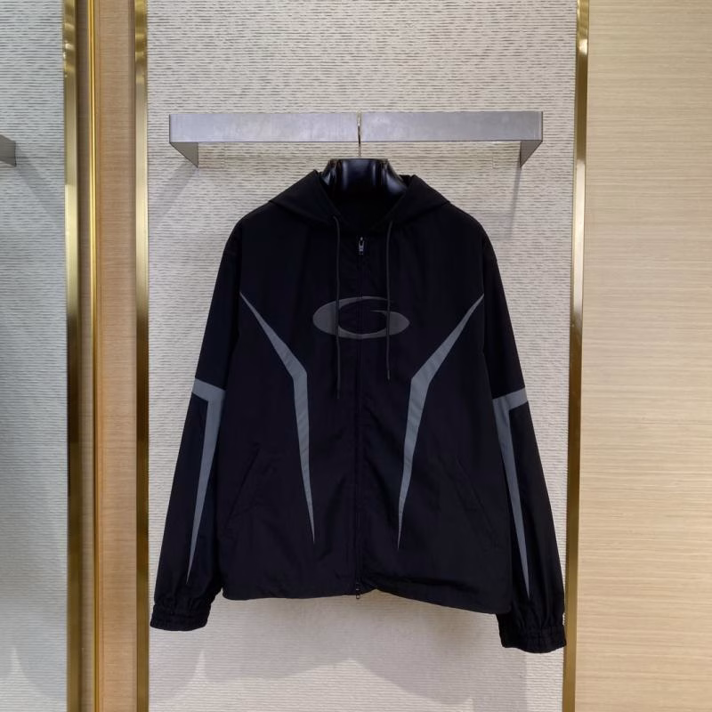 1 BLCG Balenciaga Single Loop Embroidered Hooded Sports Windbreaker - Image 1