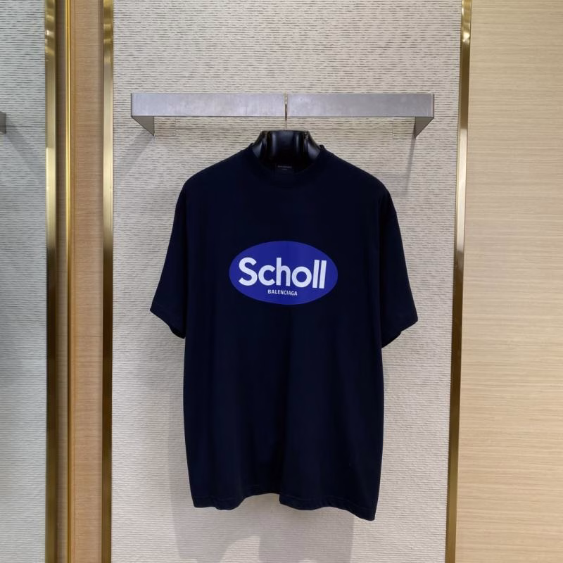 1 BLCG Balenciaga Shuangjian Print Crew Neck Short-Sleeve T-Shirt - Image 1