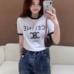 CELINE Printed Letter Short-Sleeve T-Shirt