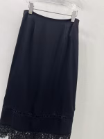 Chanel 2025 New High-Waisted Silk and Lace Patchwork Skirt - Image 2