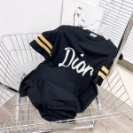 Dior 2022 new spliced ribbon logo couple's casual short-sleeve T-shirt - Image 7