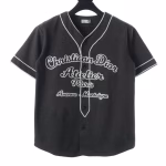 Dior CD Chest Embroidery Short-Sleeve Baseball Jacket