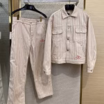 DIOR Embroidered Striped Casual Set