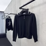 DIOR Lapel Five-Point Star Knitted Sweater