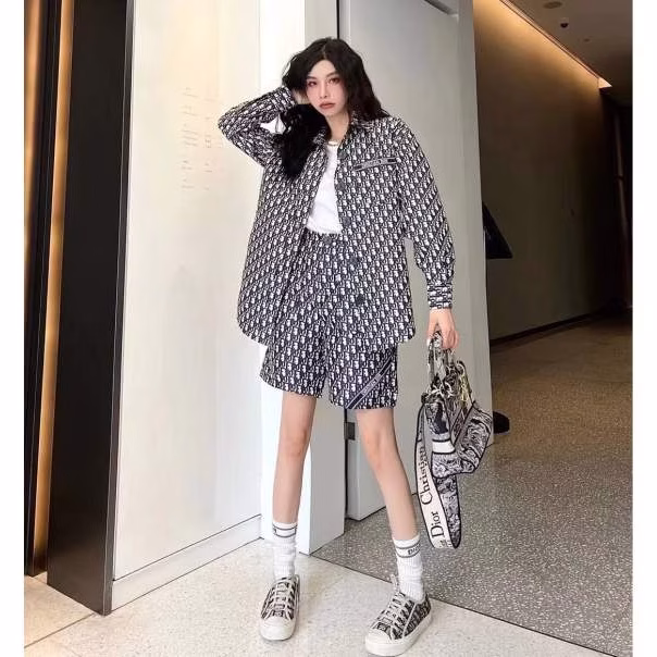 1 Dior Classic Monogram Logo Webbing Shirt, Jacket and Shorts Set - Image 1