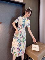 Gucci 2022 Summer Printed Pleated Dress - Image 7