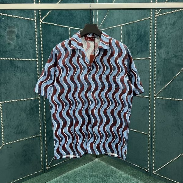 1 Gucci 2025 Early Spring New Cotton Checked Shirt T-Shirt - Image 1