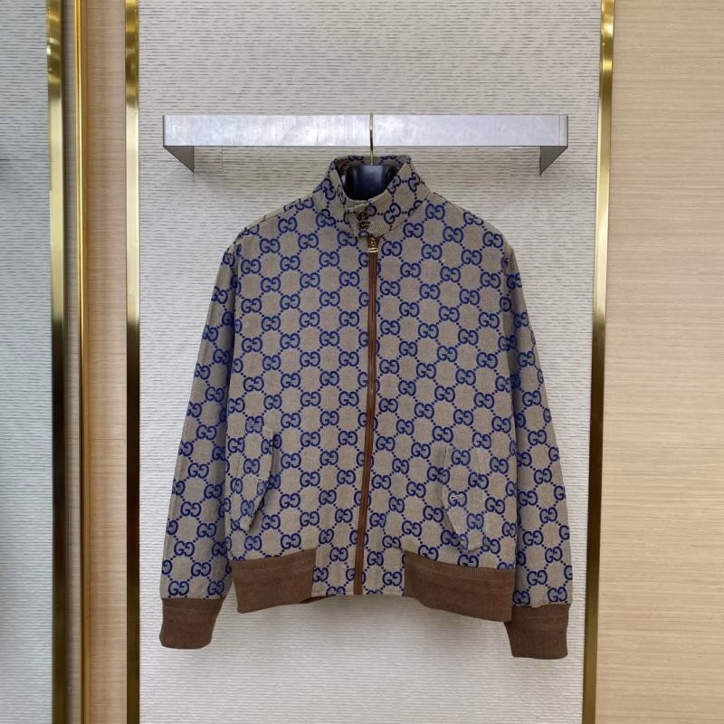 1 GUCCI Double G Jacquard Stand-Collar Jacket Coat - Image 1