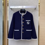 GUCCI Badge Logo Tweed Wool Coat - Image 2