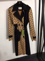 Gucci's new printed color-block suede coat with a fitted waist, lapel collar and long sleeves (trench coat style) - Image 7